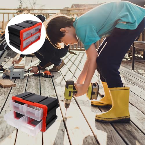 Toddmomy Tool Organizer Toolbox with Multi-drawer Design and Visibility, Pvc Small Parts Storage Drawers for Screws and Fasteners, Flexible Use Small Tool Cabinet for Electronics