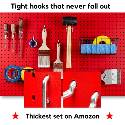 Heavy Duty Pegboard Hooks & Baskets Set, 60-Piece Pegboard Organizer