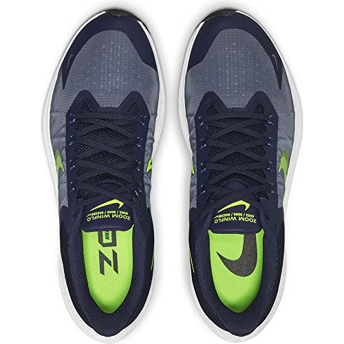 NIKE Men's Running Shoe, Midnight Navy Volt White Hyper Royal, 7.5