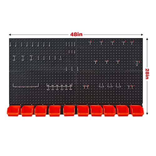 Ultrawall Pegboard Wall Organizer, Black Metal Peg board Panels