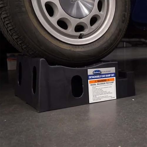 Eastwood Detachable Removable Poly Black Car Ramp Set with 3.6 Tons Load Rating