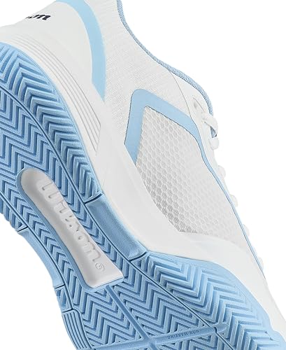 WILSON CourtGlide Women's Tennis Shoe - White/Airy Blue/Navy Blazer, Size 10 US