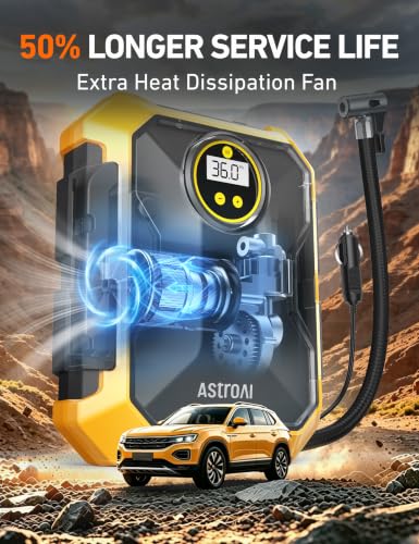 AstroAI Tire Inflator Portable Air Compressor 12V DC Integrated Storage