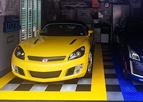 Big Floors GarageTrac Garage Floor Tiles, Interlocking Garage Flooring, Diamond Pattern Non-Slip Heavy-Duty Copolymer Modular Tile, Easy Install (Graphite, 48 Pack of 12 x 12" Tiles, 48 Sq Ft)