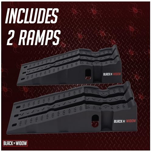 Black Widow Car Service Ramps for Oil Change, 8,000 lb GAWR, 6.25" Lift