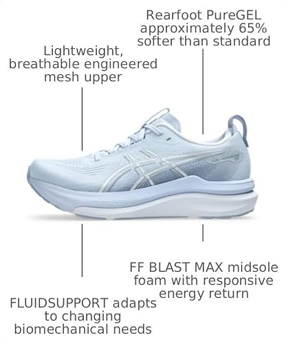 ASICS Women's Gel-Kayano 33 Running Shoes, 8.5, Solid AIR/Soft Sky