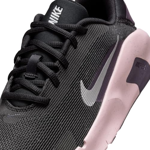 Nike Women's Flex Train Training/Workout Shoes, Black/Metallic Platinum-Silt Red-Cave Purple, 12