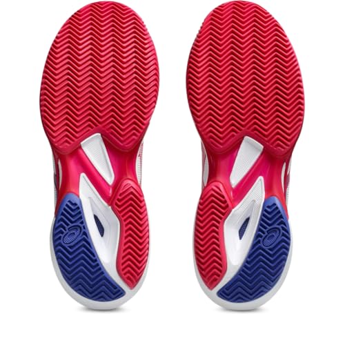 ASICS Women's Solution Speed FlyteFoam 3 Clay Tennis Shoes, 10, White/Bright Rose