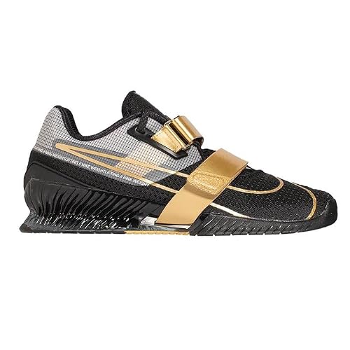 Nike Romaleos 4 Weightlifting Shoes (CD3463-001, Black/Metallic Gold/White/Metallic Gold) Size 10.5