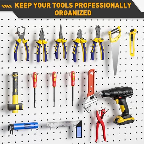 WIESVOP Pegboard Hooks, 25 Pack 4 inch Peg Board Organizer Accessories for Hanging Fit 1/8" Metal Peg Board Hooks for Garage, Workshop, Office, Craft Storage, Kitchen