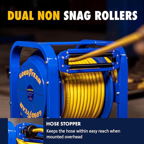 Goodyear Retractable Air Hose Reel, 3/8" x 100 Feet, 300 PSI
