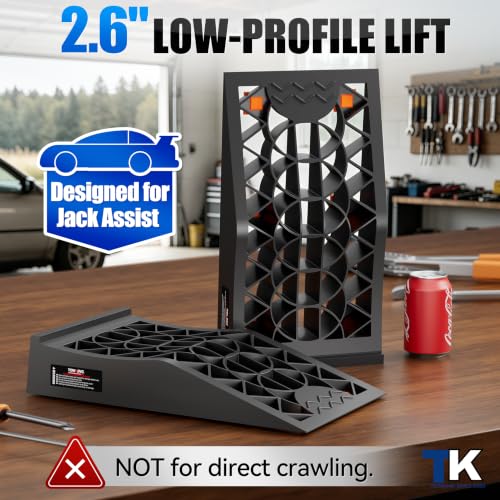 TOWKING 2.6" Lift Low Profile Car Ramps for Maintenance, Jack Support Only