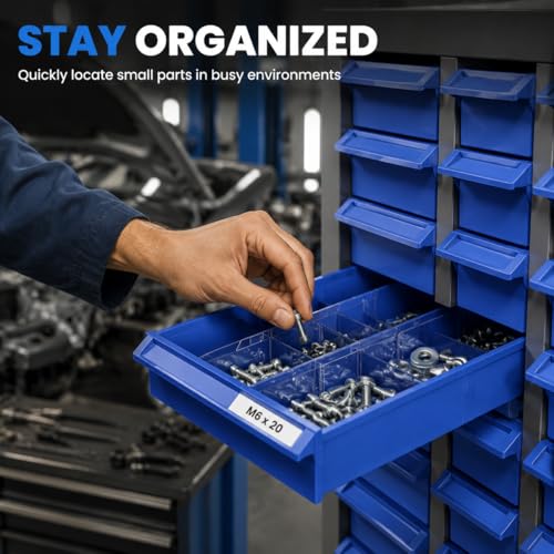 Small Parts Storage Cabinet, 75 Drawer Steel Bolt Nut Hardware Organizer with Dividers & Labels, Heavy Duty Garage Tool Storage Rack for Workshop Screw Fastener Organization