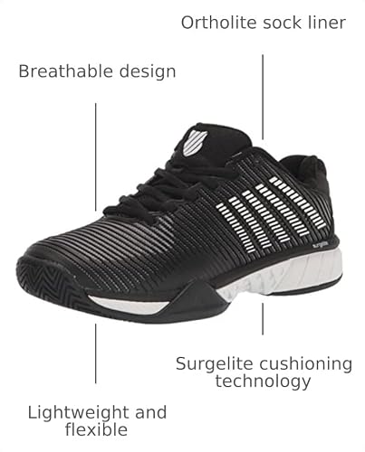 K-Swiss Men's Hypercourt Express 2 Tennis Shoe, Black/White/Highrise, 10 M