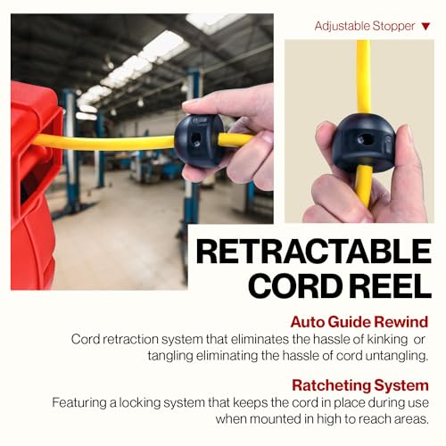 ReelWorks Extension Cord Reel Retractable 12AWG x 65' Foot