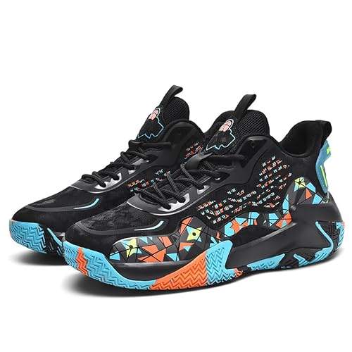 ZHNSHM Men's Basketball Shoes Fashion Non-Slip High-Top Sneakers Comfortable Breathable Training Running Sport Volleyball Shoes Black