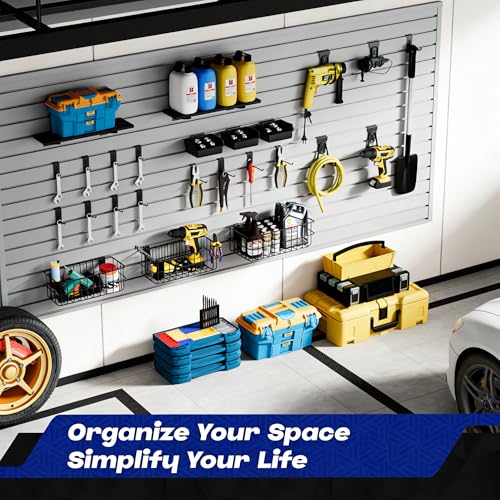 janasse 35PCS Slatwall Accessories for Garage Organization Workshop Storage