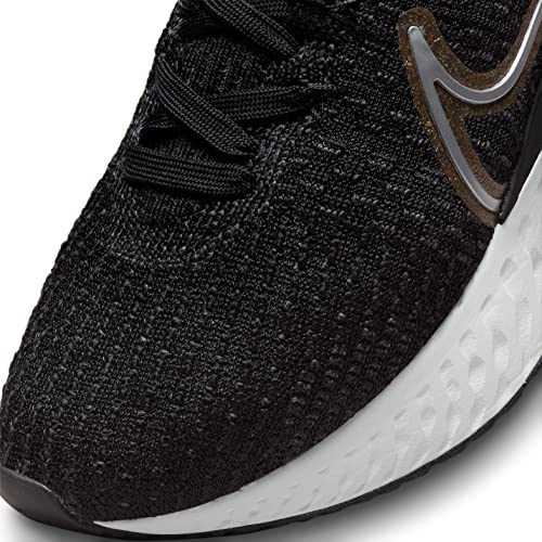 NIKE Women's React Infinity Run Fk 3 Shoe, Black Anthracite Metallic Copper Metallic Silver, 7 UK