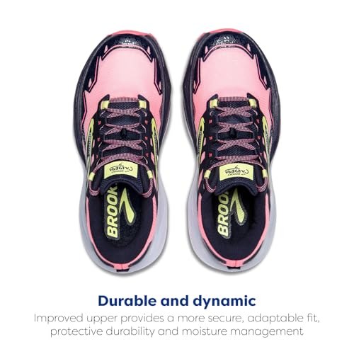 Brooks Women’s Caldera 7 Trail Running Shoe - Pink/Peacoat/Sunny Lime - 6 Medium