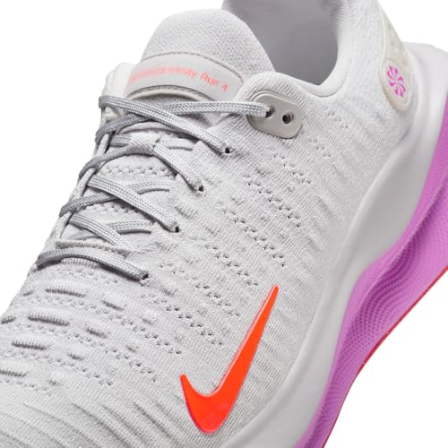 Nike InfinityRN 4 Men's Road Running Shoes (DR2665-011, Vast Grey/Hyper Violet/Bright Crimson) Size 10
