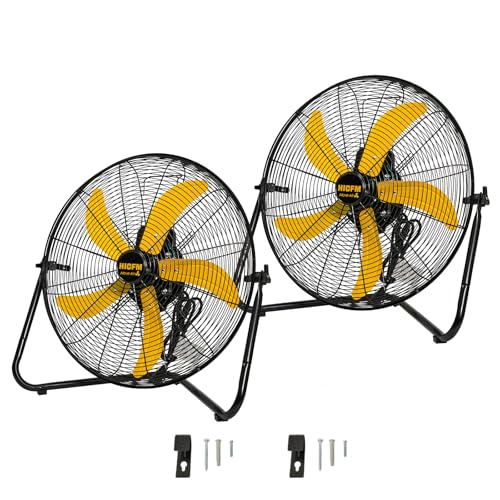 HiCFM 2 Pcs 20-inch 5300 CFM High Velocity Metal Floor Fan