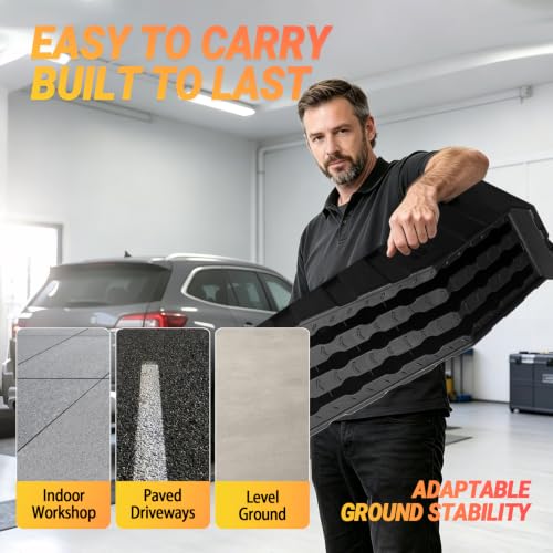 TARNANVEL 2 Pack Car Ramps for Oil Changes and Lfit, 16000 Lbs Capacity Heavy-Duty Car Lifts for Home Garage or Shop Portable 6.8 Inch Lift Car Ramps with Anti Slip Grooves