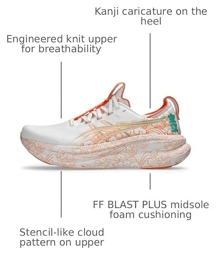 ASICS Unisex Gel-Nimbus 28 Tokyo Running Shoes, 5.5M / 7W, White/Apricot Crush