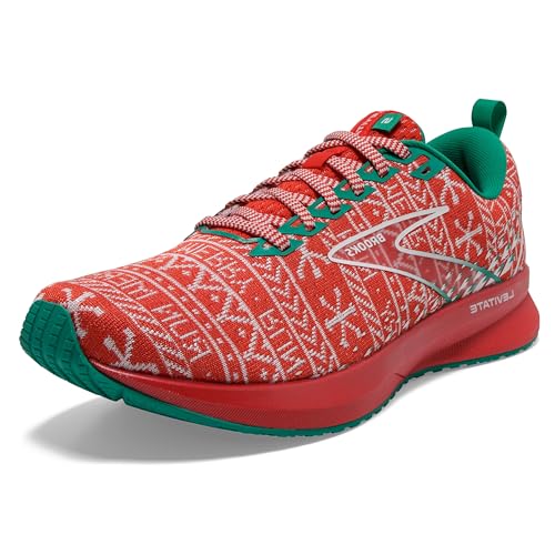 Brooks Women's Levitate 5 Neutral Running Shoe - Red/White/Green - 10 Medium