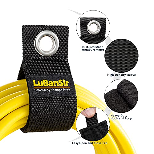 LuBanSir 9 Pack Extension Cord Holder, 17-Inch for Garage Organization