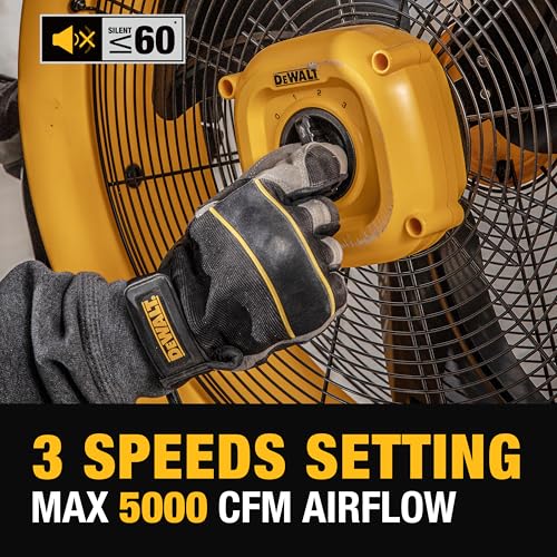 DEWALT 20 Inch Floor Fan, 180° Adjustable Tilting Drum Fan DXF2042