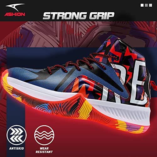 ASHION Kids Basketball Shoes Boys Girls High-Top Sneakers Non-Slip Sport Shoes Shoes(Little Kid/Big Kid)