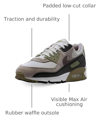 Nike Air Max 90 Men's Shoes (DM0029-011, Light Bone/Neutral Olive/College Grey/Cave Stone) Size 8.5
