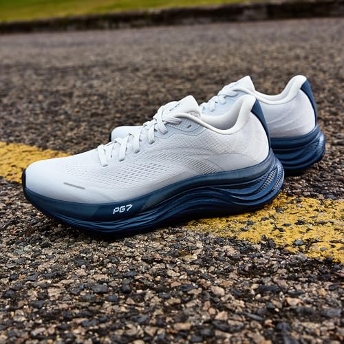 ANTA Men’s PG7 Running Shoes Cushioning Comfortable Breathable Athletic Workout Gym Cross Trainer Sports Sneakers, Gray/Navy Blue, 10