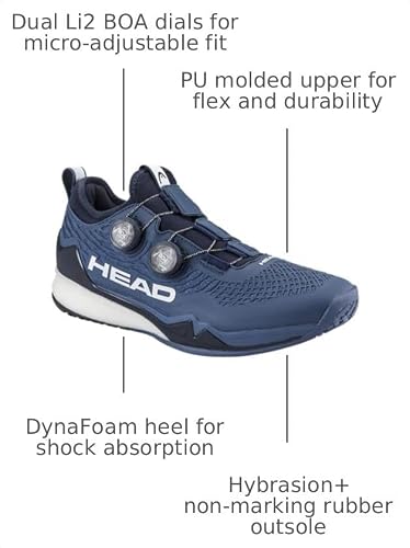 HEAD Men's Endure Pro BOA Tennis Shoe, Dark Blue/Navy, 9.5