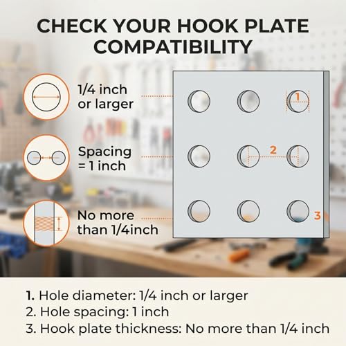 MySHUCE 20 Pack 8" Pegboard Shelf Hooks, 1/4 in Secure&Stable