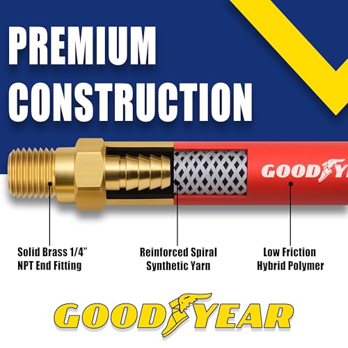 Goodyear 50' x 3/8" Hybrid Air Hose - 300 PSI - Kink Free - Made in USA