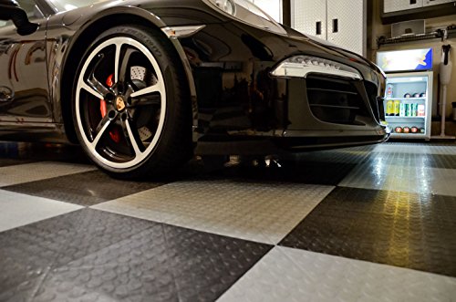 Big Floors RaceDeck Garage Floor Tiles, Interlocking Garage Flooring, CircleTrac Non-Slip Heavy-Duty Copolymer Modular Tile, Easy Install (Beige, 24 Pack of 12 x 12" Tiles, 24 Sq Ft)