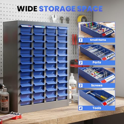Vohala 40-Drawer Bolt Bin, Parts Organizer Cabinet with ABS Drawer, Parts Cabinet with Drawers for Nuts Bolts Screws, Metal Storage Cabinet for Garage, Workshop, Home & Office
