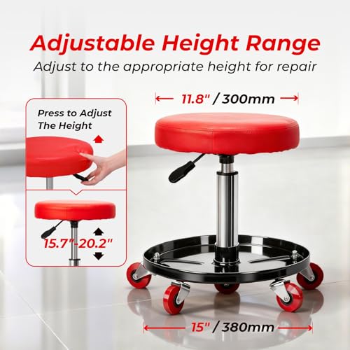 MOTOOS Mechanic Stool, Pneumatic Roller Seat Rolling Pneumatic Creeper