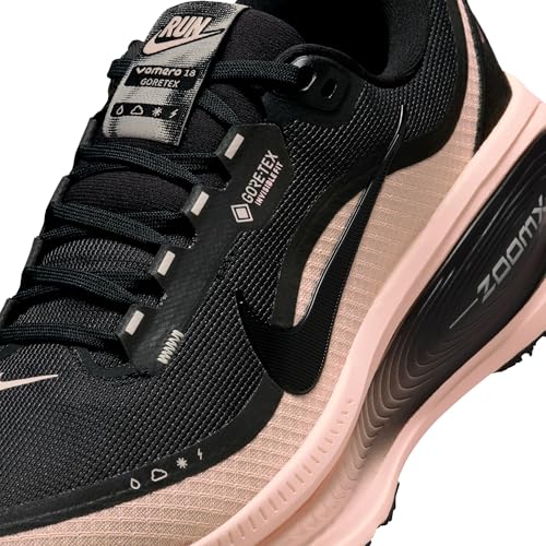 Nike Women's Vomero 18 Gore-TEX Black/Black/Crimson Tint/Black 9.5 Medium