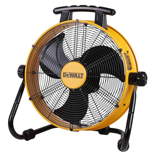 DEWALT 18 Inch Floor Fan, 180° Adjustable Tilting Drum Fan DXF1840