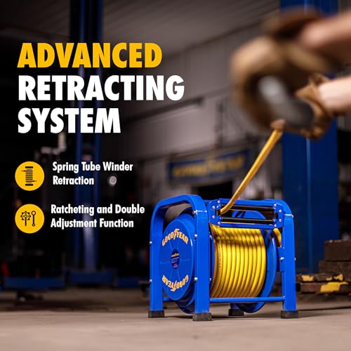 Goodyear Retractable Air Hose Reel, 3/8" x 100 Feet, 300 PSI