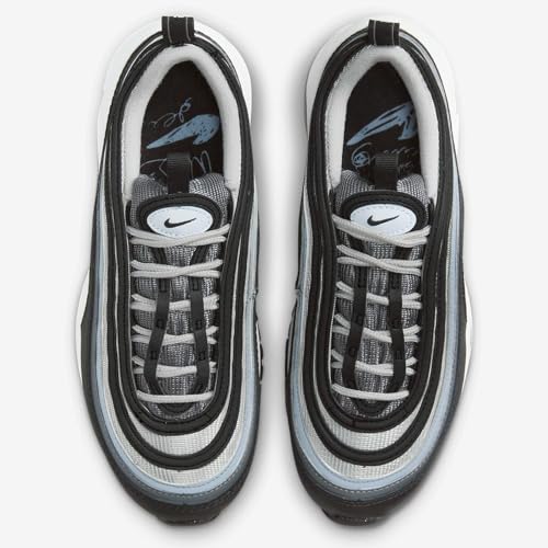 Nike Air Max 97 Big Kids’ Shoes (921522-033, Black/Iron Grey/Summit White/Blue Tint) Size 6