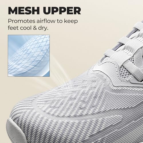 ALLSWIFIT Women's Slip On Walking Shoes Hands-Free Cushion Running Tennis ActiveSolid Non-Slip Comfortable Workout Gym Athletic Fashion Sneakers,Size 8,White,AWUMRS2512