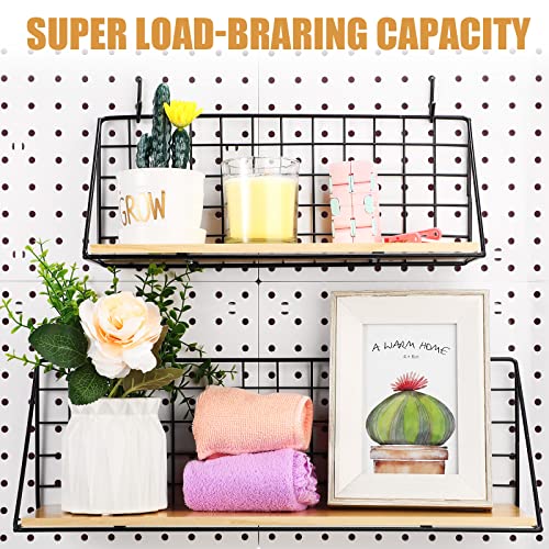Coume Pegboard Shelves with Steel Pegboard Brackets and Hooks Tool Organizer Storage Tray Garage Basket Storage Display Accessories (Black)