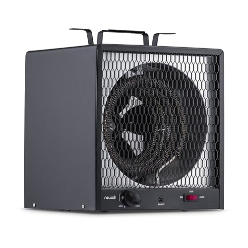 NewAir Electric Space Heater for Garage | Portable Heaters for Indoor Use | Ideal 240V Industrial Heater for Shop, Shed and Warehouse during Winter | Black