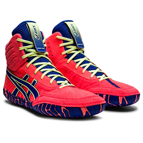 ASICS Men's Aggressor 4 Wrestling Shoes, 10.5, Blazing Coral/Lapis Lazuli Blue