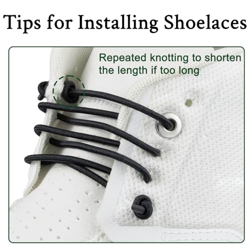 Endoto 2 Pairs Elastic Shoelaces for ON Cloud 5 & 6 No Tie Replacements Shoes Laces Stretchy Bungee Running Training(Color:White,Size:26Inch)
