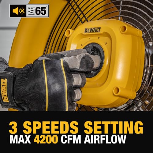 DEWALT 18 Inch Floor Fan, 180° Adjustable Tilting Drum Fan DXF1840