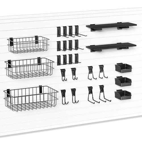 janasse 35PCS Slatwall Accessories for Garage Organization Workshop Storage